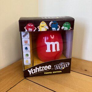 M&M's Yahtzee Travel Edition Dice Game Red Case USAopoly Hasbro New in Box